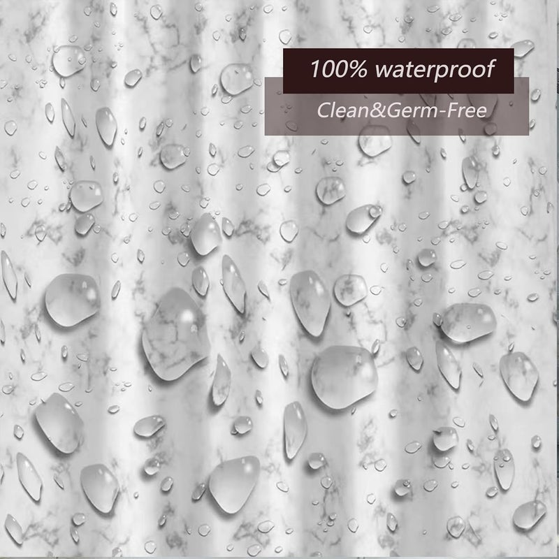 TIKABC Shower Curtain Liner, 4G PEVA Marble Cloud Shower Liner, Plastic Waterproof Shower Curtains, 72x72 inch with Grommet Holes 3 Magnetic Weights - Image 5